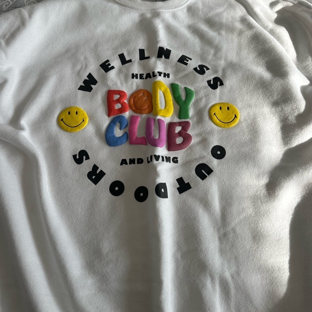 Cotton On Body Women's White Wellness Graphic Crew Neck sweatshirt - Picture 5 of 6